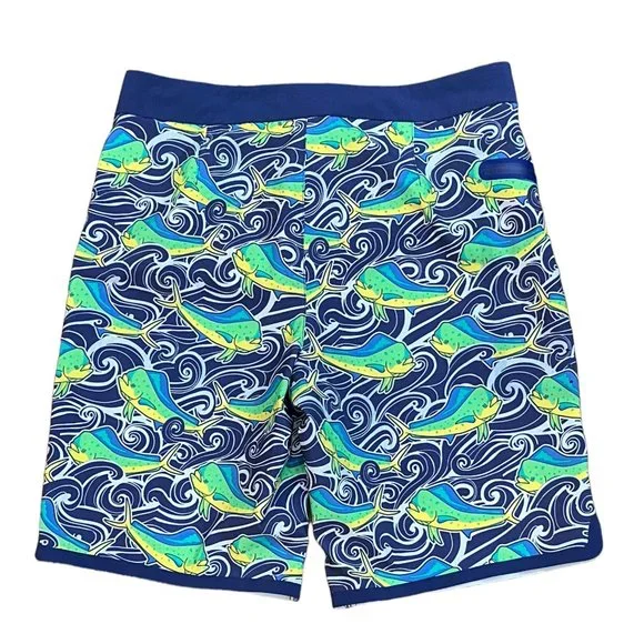 Men's Vineyard Vines Dolphin Fish Wave Laser Cut Board Shorts Style 1M0405 SZ 28 - Picture 3 of 7
